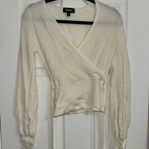 Express Cream Wrap Sweater